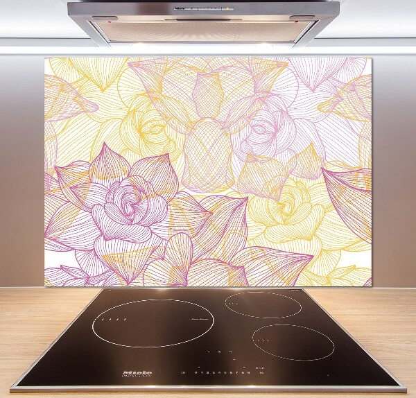 Kitchen wall panels Floral pattern