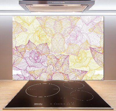 Kitchen wall panels Floral pattern