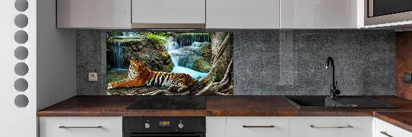 Cooker splashback Waterfall tiger