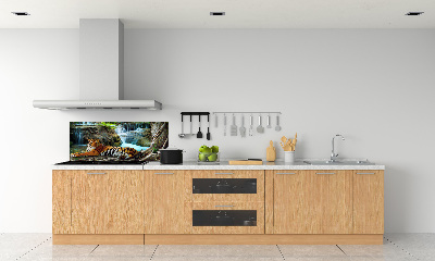 Cooker splashback Waterfall tiger