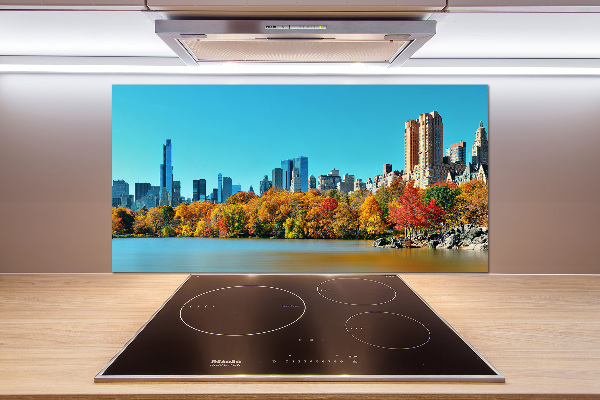 Glass splashback New York in autumn