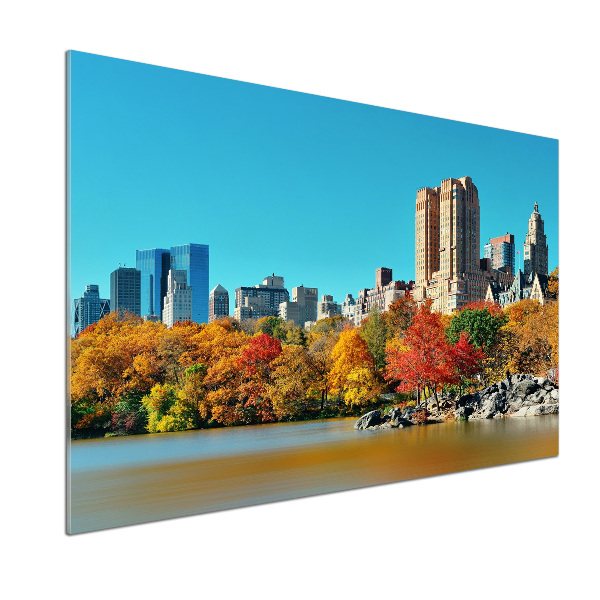 Glass splashback New York in autumn