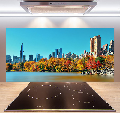 Glass splashback New York in autumn