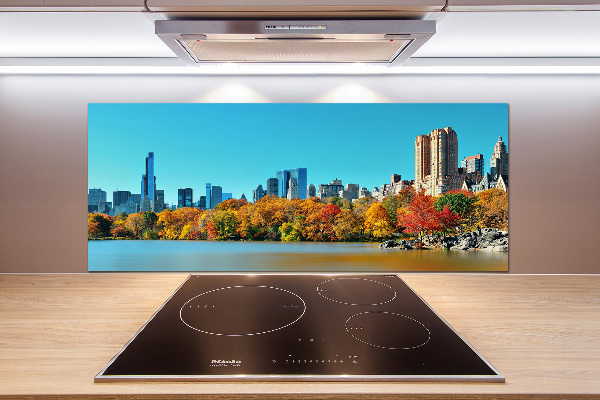 Glass splashback New York in autumn