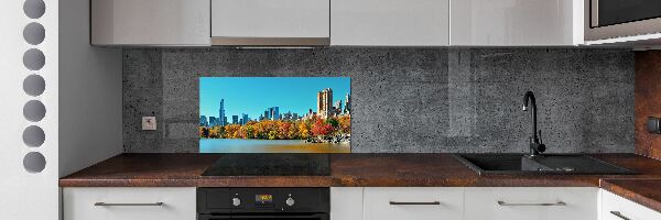 Glass splashback New York in autumn