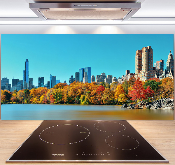 Glass splashback New York in autumn