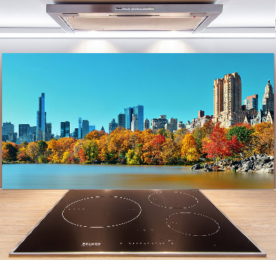 Glass splashback New York in autumn