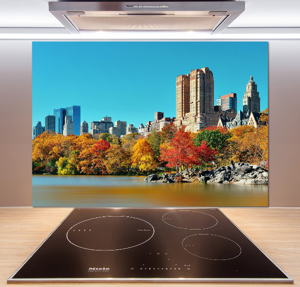 Glass splashback New York in autumn