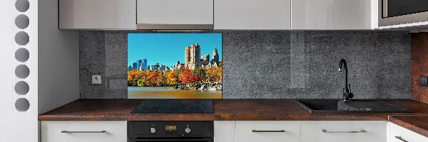 Glass splashback New York in autumn