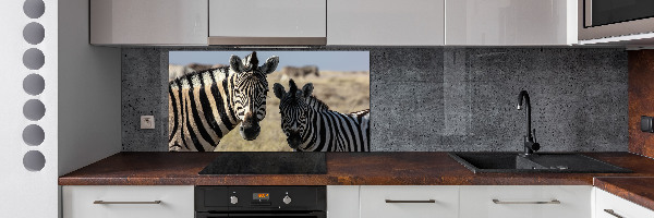 Cooker splashback Two zebras