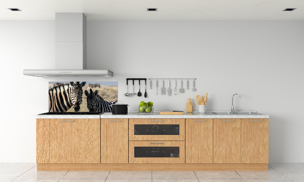 Cooker splashback Two zebras