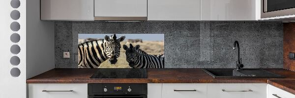 Cooker splashback Two zebras