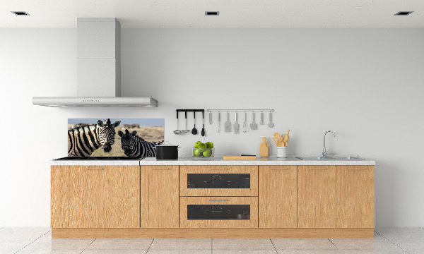 Cooker splashback Two zebras