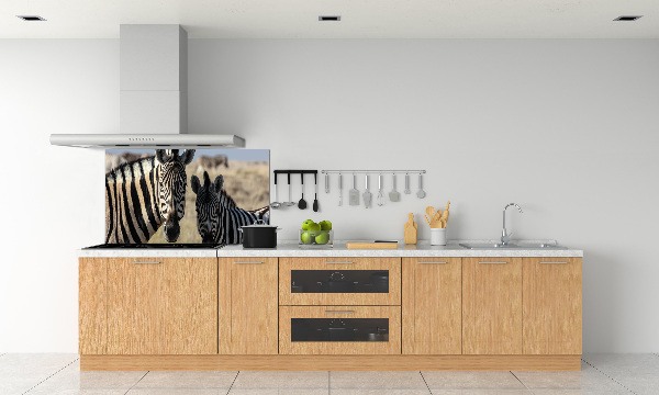 Cooker splashback Two zebras