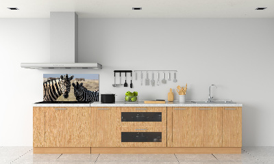 Cooker splashback Two zebras
