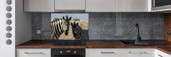 Cooker splashback Two zebras