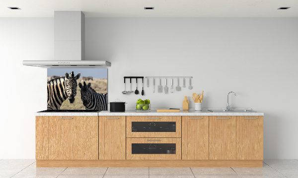 Cooker splashback Two zebras