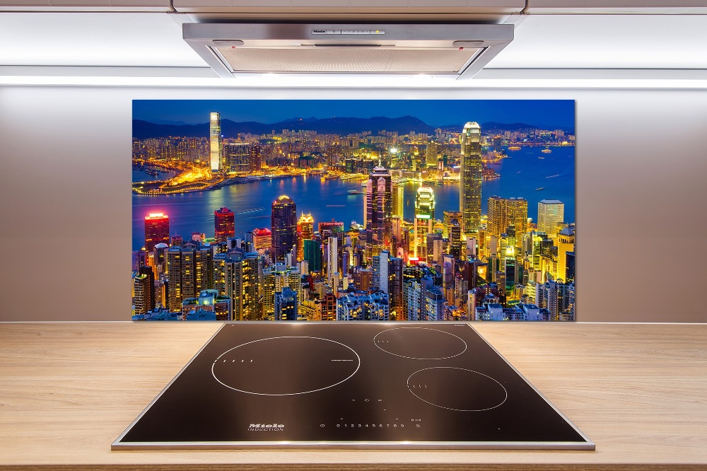 Kitchen splashback Hong Kong at night