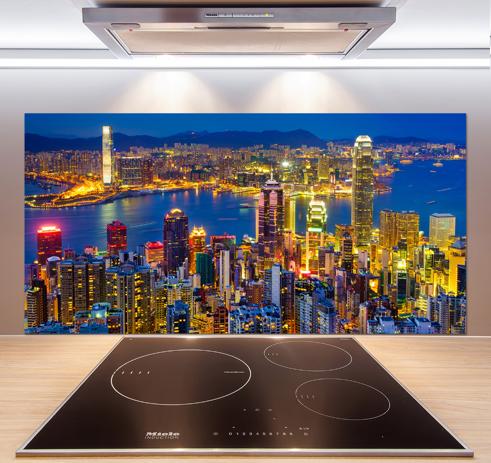 Kitchen splashback Hong Kong at night