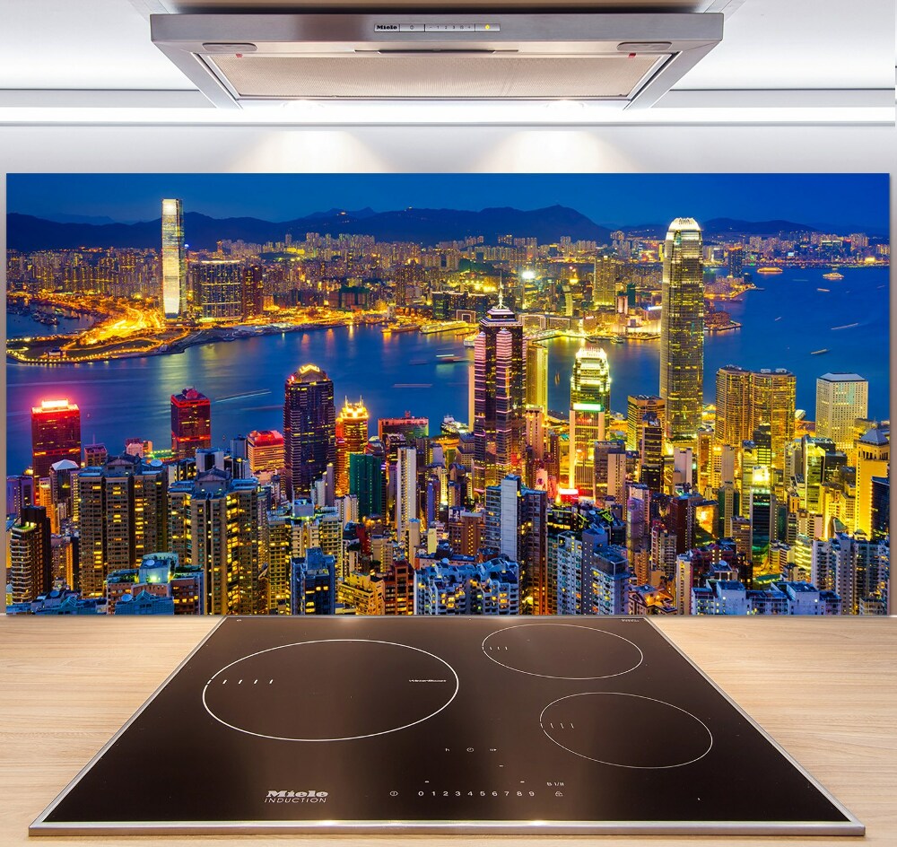 Kitchen splashback Hong Kong at night