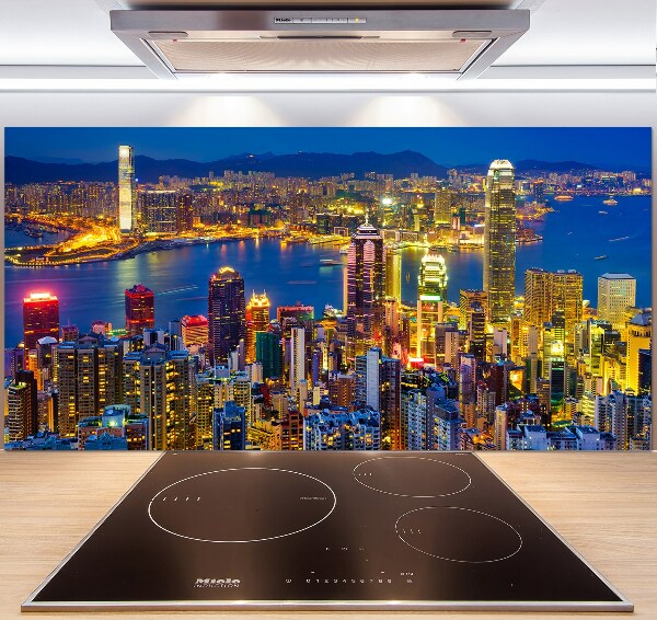 Kitchen splashback Hong Kong at night