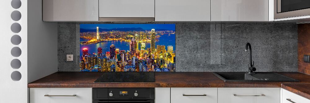 Kitchen splashback Hong Kong at night