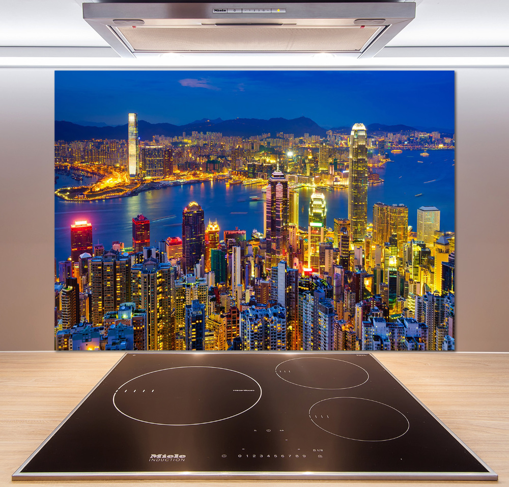 Kitchen splashback Hong Kong at night