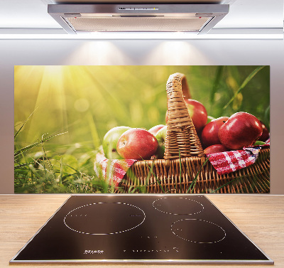 Glass splashback Apples in the basket