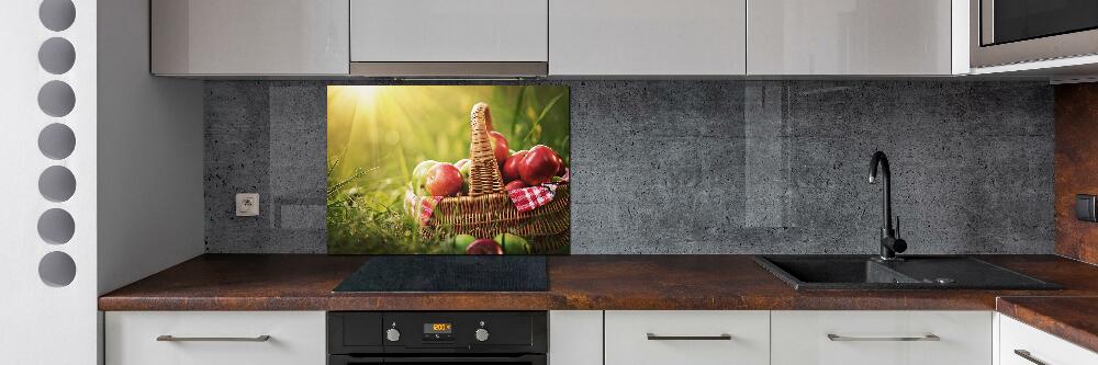 Glass splashback Apples in the basket