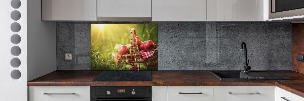 Glass splashback Apples in the basket