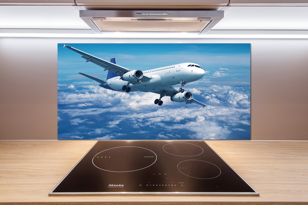 Kitchen splashback Aircraft in the clouds