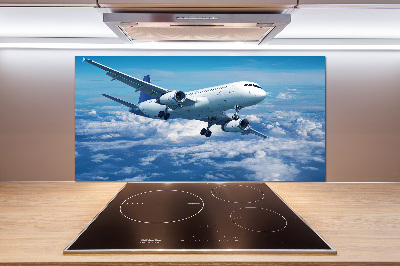 Kitchen splashback Aircraft in the clouds