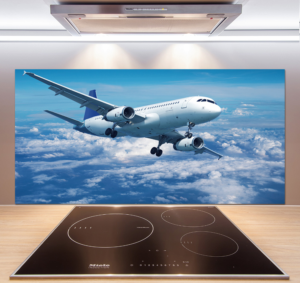 Kitchen splashback Aircraft in the clouds