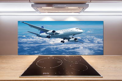 Kitchen splashback Aircraft in the clouds