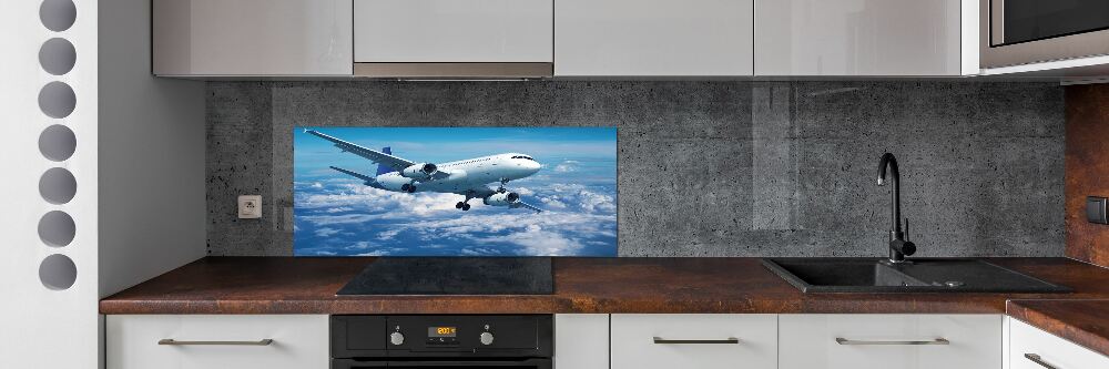 Kitchen splashback Aircraft in the clouds