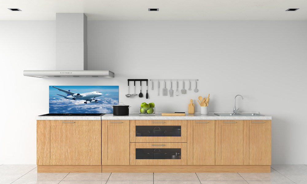 Kitchen splashback Aircraft in the clouds