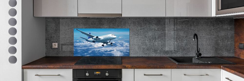 Kitchen splashback Aircraft in the clouds