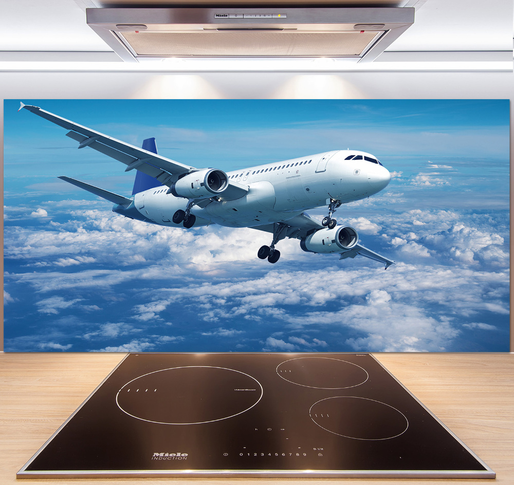 Kitchen splashback Aircraft in the clouds