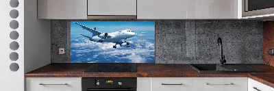 Kitchen splashback Aircraft in the clouds