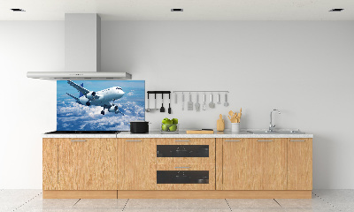 Kitchen splashback Aircraft in the clouds