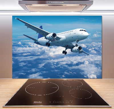 Kitchen splashback Aircraft in the clouds