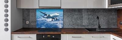 Kitchen splashback Aircraft in the clouds