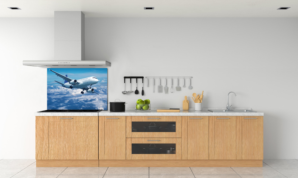 Kitchen splashback Aircraft in the clouds