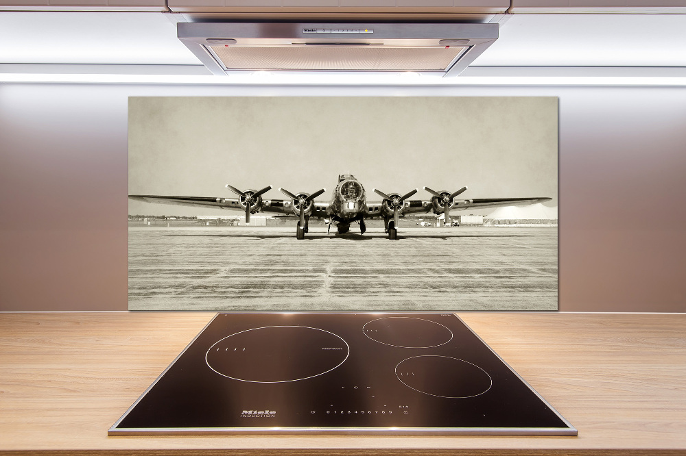 Glass splashback Old bomber