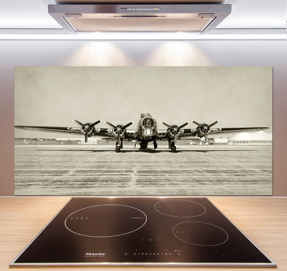 Glass splashback Old bomber