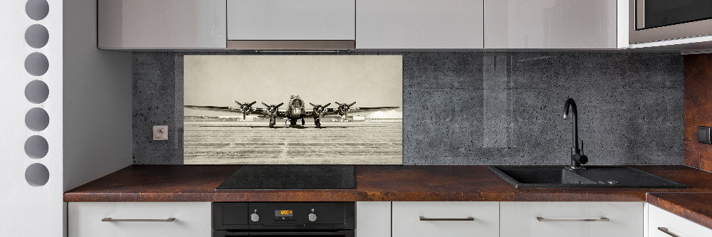 Glass splashback Old bomber