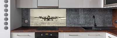 Glass splashback Old bomber