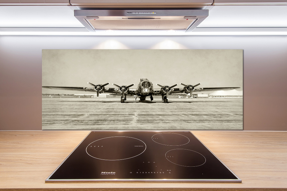 Glass splashback Old bomber