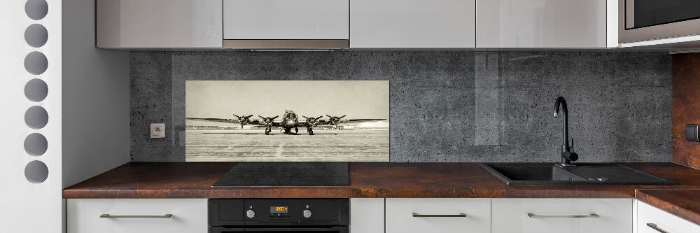 Glass splashback Old bomber