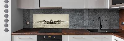 Glass splashback Old bomber